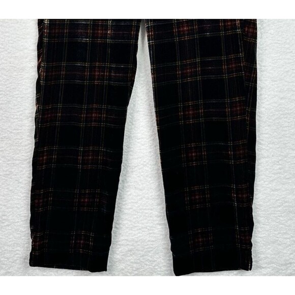 J.Crew Velvet Peyton Wide Leg Pants Womens 14T Tall Stewart Tartan Plaid Holiday - Picture 3 of 14